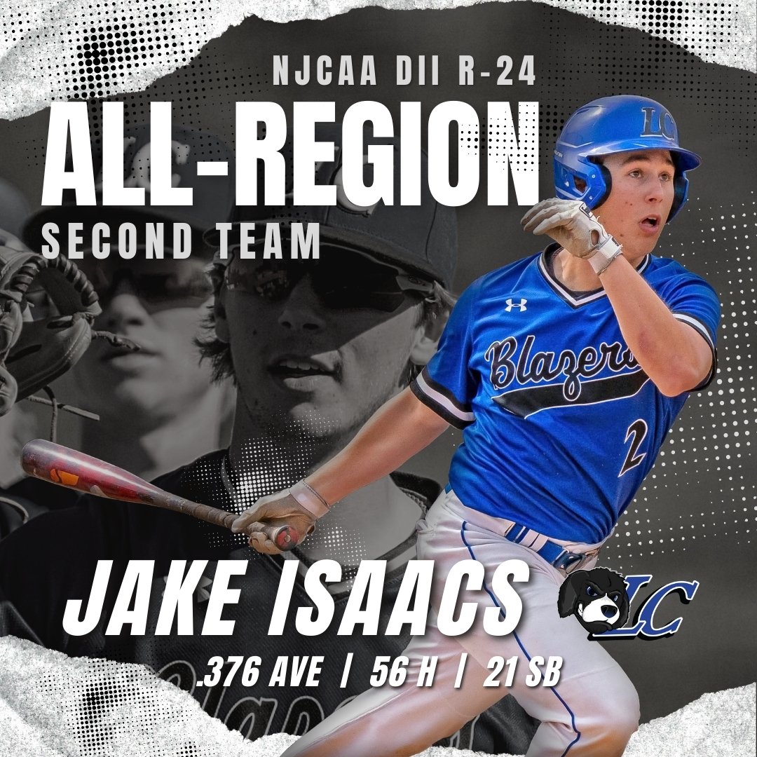 Congratulations to Trailblazers @lewisandclarkc1 outfielder Jake Isaacs on making the #NJCAA All-Region Second Team! The Freeburg native led LC this year in batting average (.376), hits (56) and stolen bases (21). #trailblazernation #ncjaabaseball