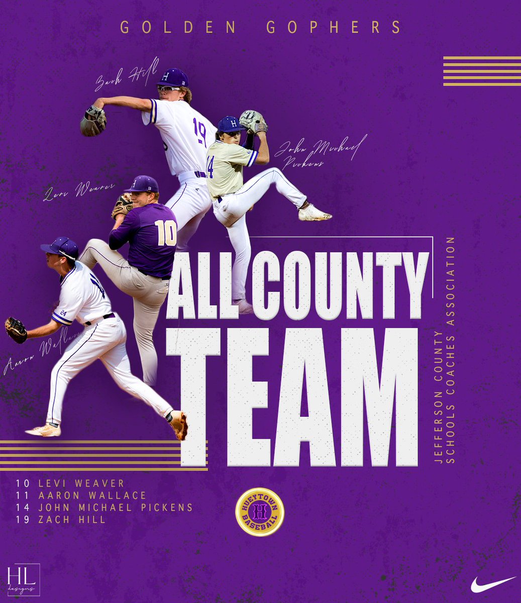 GoldenGopherBB's tweet photo. Another big shoutout goes to these 4 guys for making the Jefferson County Schools Coaches Association All County Team for the 2022 season. Way to go!

Levi Weaver #10 
Aaron Wallace #11 
John Michael Pickens #14
Zach Hill #19 

#TheTown https://t.co/05YmiewKWl
