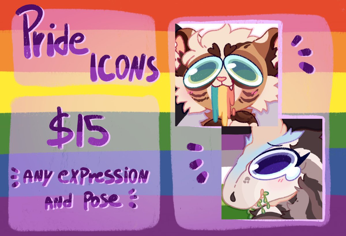 🏳️‍⚧️PRIDE ICONS🏳️‍⚧️

🏳️‍🌈 Any animal!
🏳️‍🌈 Any expression and pose!
🏳️‍🌈 Just DM me with your ref and flag/s <3

✨ $ 15 ✨