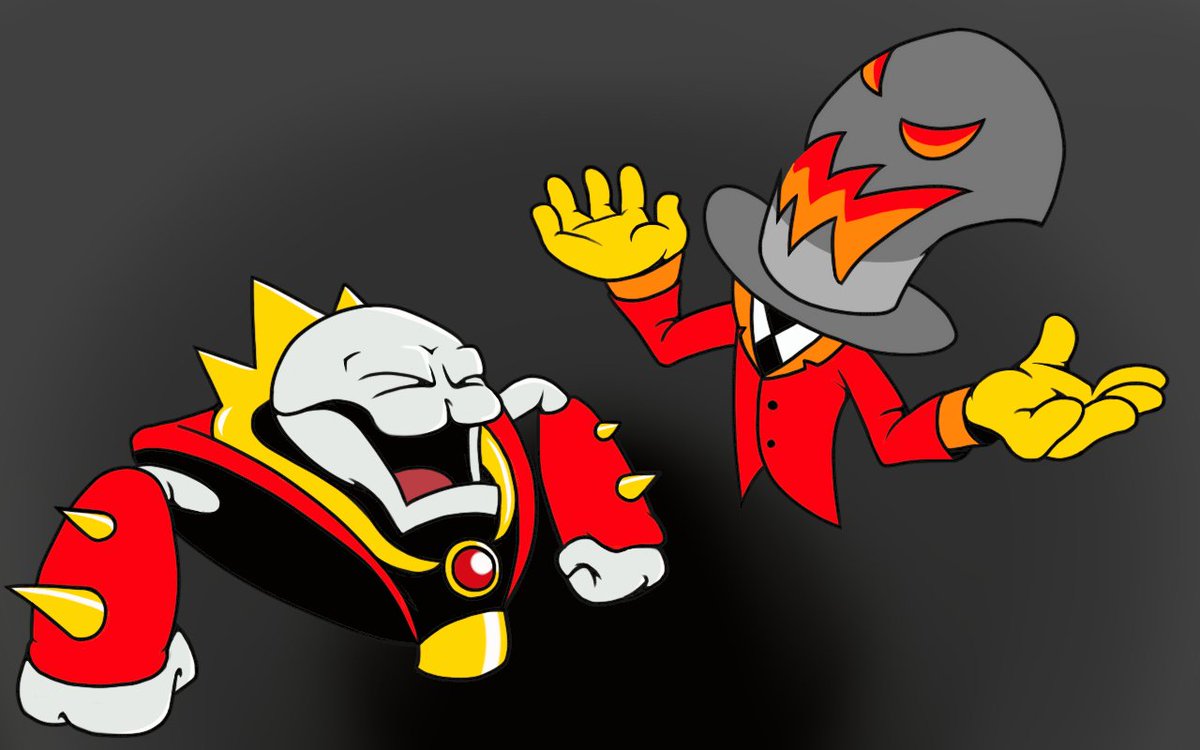 Pip9766's tweet photo. I liked @npgcole's new villainous OC Mr. Hatt, so I decided to draw him with #NicktheSprite's own Baxter.
They're having a maniacal laugh contest. https://t.co/8QlSQol1D7