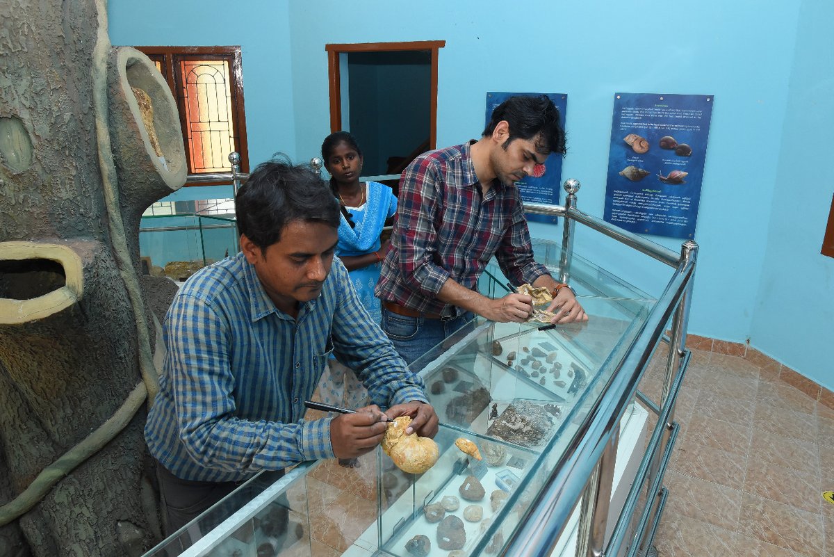 GeologyIndia's tweet photo. Paleontologists from GSI, Central Headquarters were invited at the Sathanur Petrified Tree Educational Centre (SAPTEC), Perambalur, Tamil Nadu and requested to share their expertise with the Centre's personnel about the identification of fossils, maintenance of inventory and https://t.co/wnQvpdmrh9