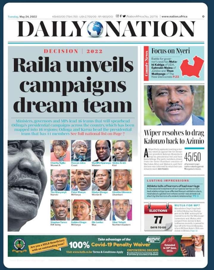 SABINACHEGE's tweet image. It is with  great humility that I accept the appointment to lead the Azimio One~Kenya Alliance Central Kenya Presidential Campaigns.
Thank you very much our Captain Rt Hon @RailaOdinga for having faith in me to be among the players who shall deliver the presidential votes.