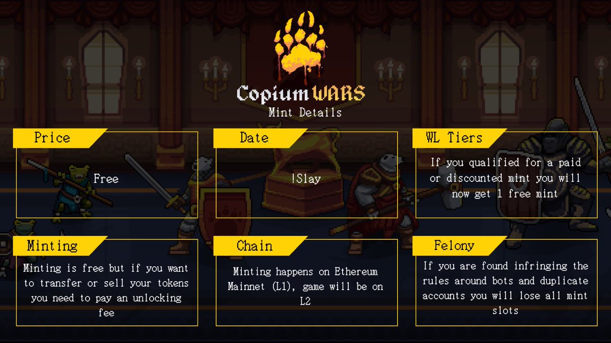 So we’re getting closer to mint…. Join the session to ask any questions, or don’t ⚔️

Copium Cafe Ep. 6 | 26th of May 8:30AM EST 

x.com/i/spaces/1MnGn…