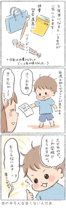 【そま日記】3年生から必要になるものたち 