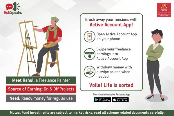 abslmf's tweet photo. Working on freelance projects but worried on how to get regular income? Our mascot Acti can help clear your dilemma. Make smart investments with your freelance earnings through Active Account App. Download now: https://t.co/eCsHCEP9xa
#ActiveAccount #Investing #ABSLMF https://t.co/j9Vhp5SXVs