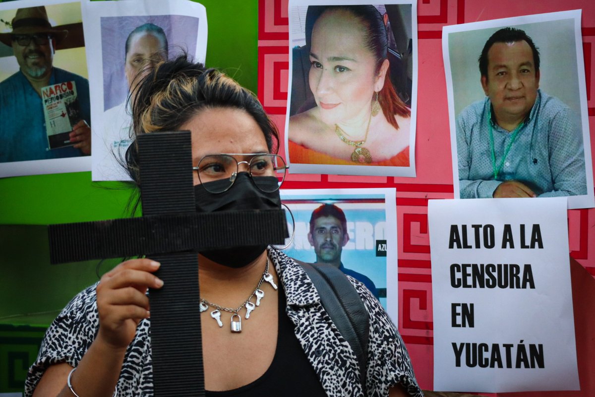 m4rvolcan's tweet photo. “En #Yucatán, el periodismo y la libertad de expresión están en riesgo. En los últimos años se han registrado ataques desde el Estado y el sector empresarial contra trabajadorxs de medios de comunicación, con el único objetivo de censurar su labor de fiscalizar al poder”. https://t.co/LaTKjmjDpO