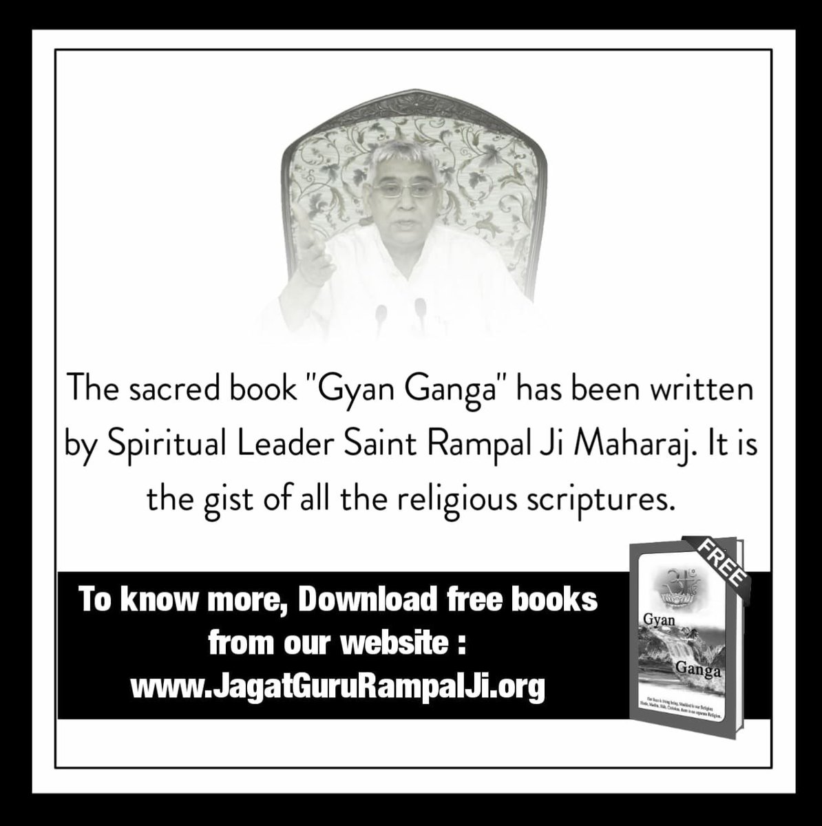 #GodMorningTuesday
The sacred book "Gyan Ganga" has been written by Spiritual Leader (<a href="/SaintRampalJiM/">Sant Rampal Ji Maharaj</a>). It is the gist of all the religious#GodMorningMonday