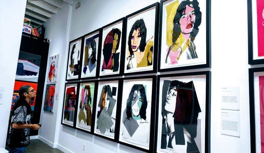 CAMontgomery1's tweet photo. @denajag Set of 10 #signed #numbered #Warhol of #MickJagger, in front of Warhol at #RevolverGallery #SantaMonicaCA and Jagger in front of them at #Exhibitionism at #Industria in #NewYorkCity. Was fun looking at the London photos. Think it was just costume room where no photos allowed. https://t.co/pT8hRs8KOI