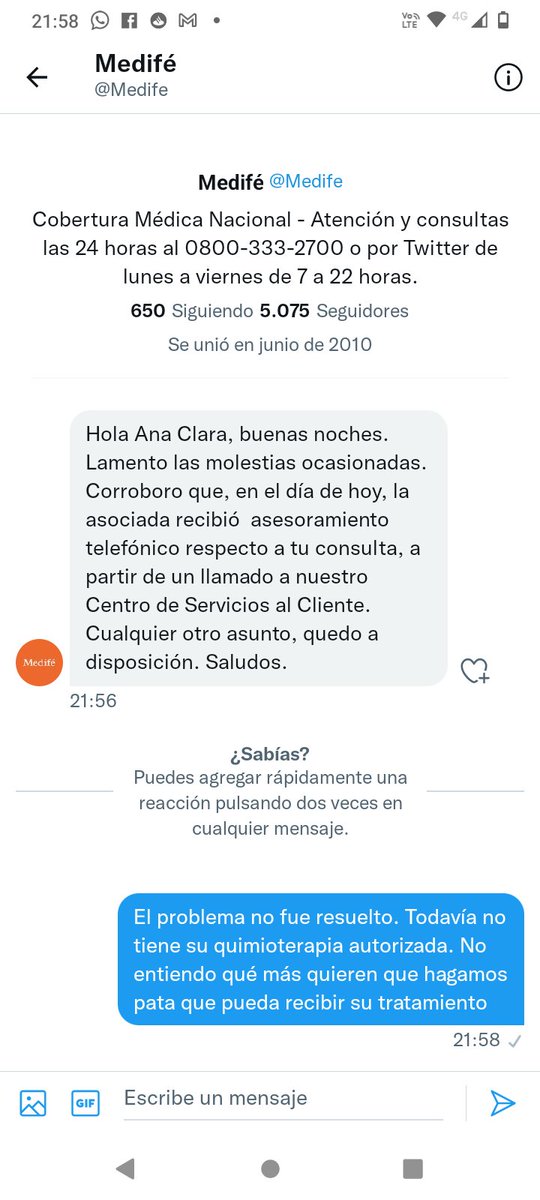 annittaclara's tweet photo. @Medife Responden pero no solucionan el problema. Es una cargada!!! https://t.co/lblRPMXs1A