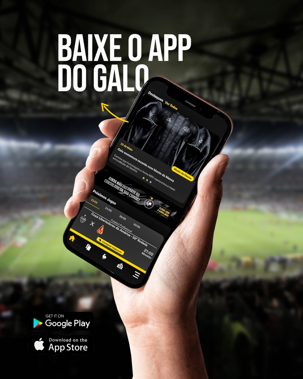 Atlético on X: Se liga, Massa! ⚠️ Hoje tem resgate de ingresso no app do  #Galo para o jogo da Libertadores desta quarta-feira. 📲 Baixe o aplicativo  Atlético Oficial ( complete o