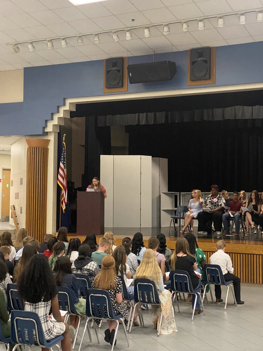 MrsCoronaCUBS's tweet photo. NJHS induction tonight and my boy was among the scholars! So proud of this group - 46 kids in all!!! Bittersweet to say bye to my 8th graders, but they will make me proud in High School π€©π€©π€© #becausecubs #MISDproud https://t.co/vTfkKTPrXX