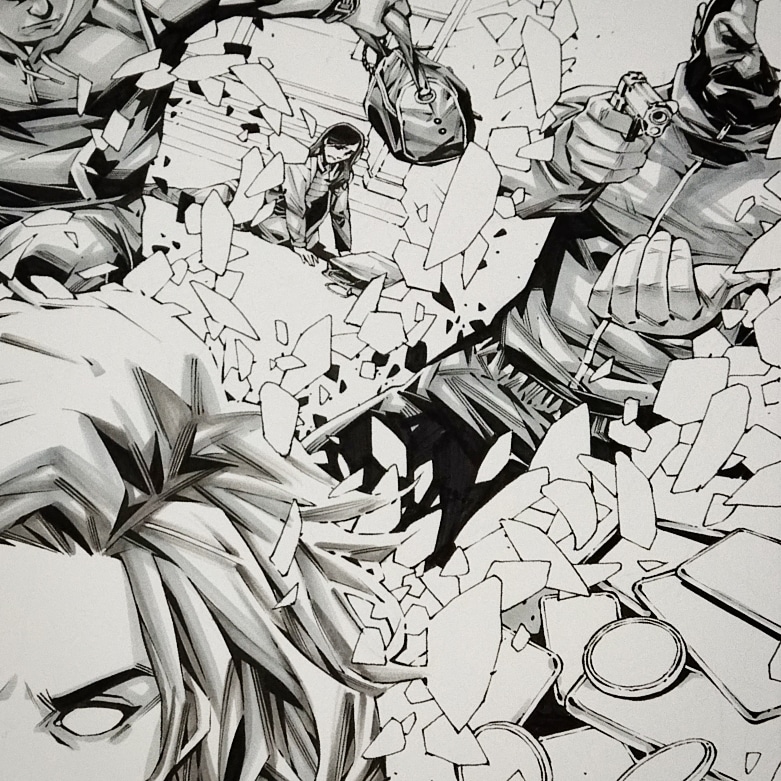 LipweiChangArt's tweet photo. Here's a sneak peek on the @AfterShockComix "THERE'S SOMETHING WRONG WITH PATRICK TODD" cover ink, exclusively for Rabbit Comics❤️
🤣 The top right guy be like... give me your money!!! 🤣
#ComicArt #coverart #aftershockcomics #rabbitcomics  #theressomethingwrongwithpatricktodd https://t.co/LixhQ6mEnT