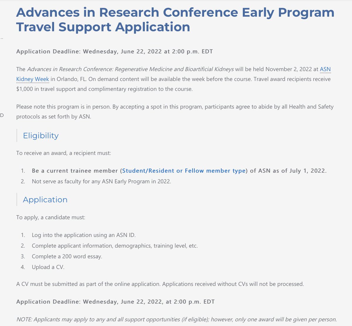 Neph_SIM's tweet photo. 🚨 Trainees 🚨

#KidneyWk travel grants: Due 6/22

https://t.co/LSVxdSas8P

Students/residents: #Kidney 🌟
Fellows: Campbell Grant 
Fellows: Mitch Scholars (Central/South Am + Spanish-speaking North Am) &amp; URIM (🇺🇸🇨🇦)
All Trainees: Advances in Research Conference

#Nephrology https://t.co/u9Z0C2kmQ3