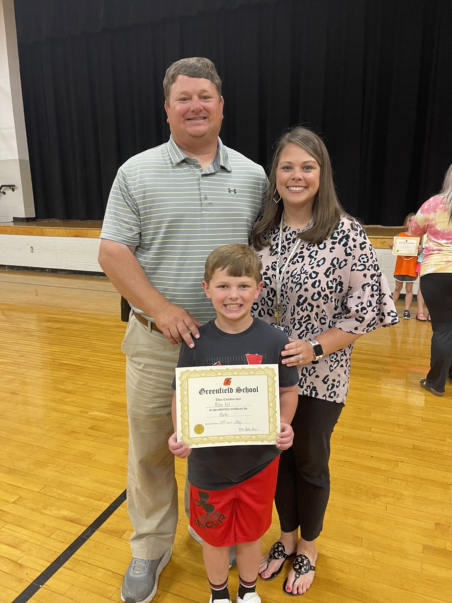 Proud of our math award winner.  It has been a great year for our Miller man!💯