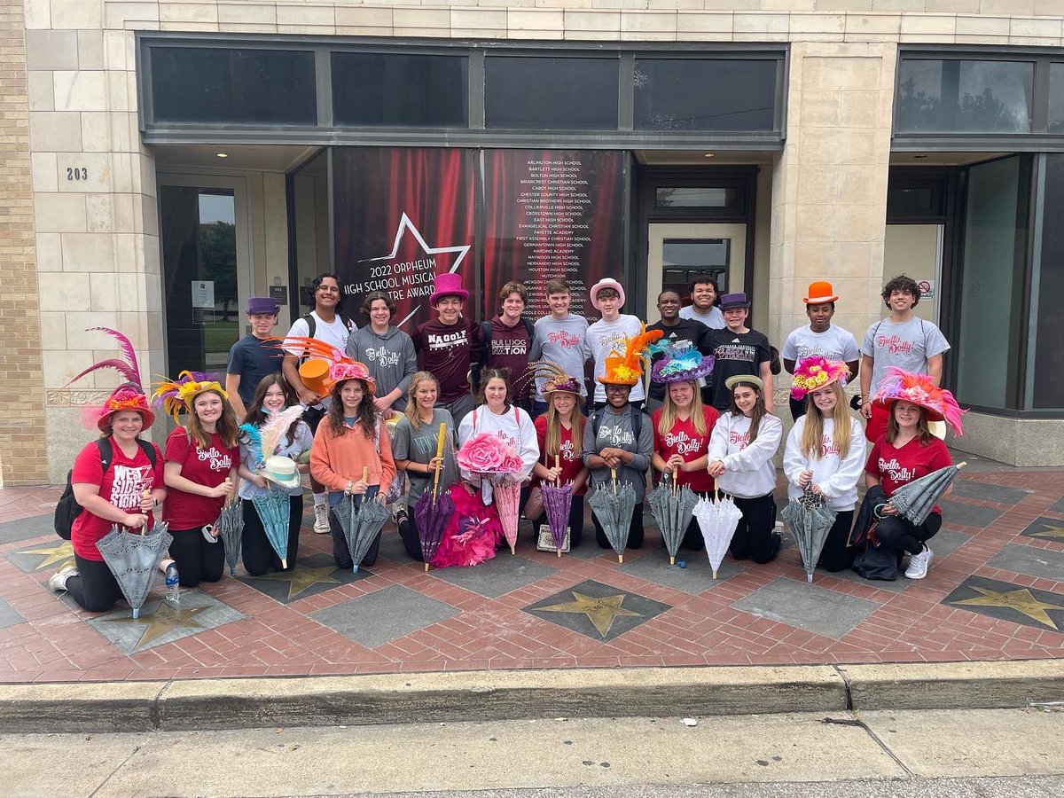 NAHSMusical's tweet photo. It’s @orpheummemphis HSMTA week!! Our first rehearsal in Memphis in the books. Tomorrow these students take The Orpheum stage for the first time in New Albany High School history! We are thrilled to be performance as an Overall Production Nominee!! https://t.co/4zI7f5t8sg