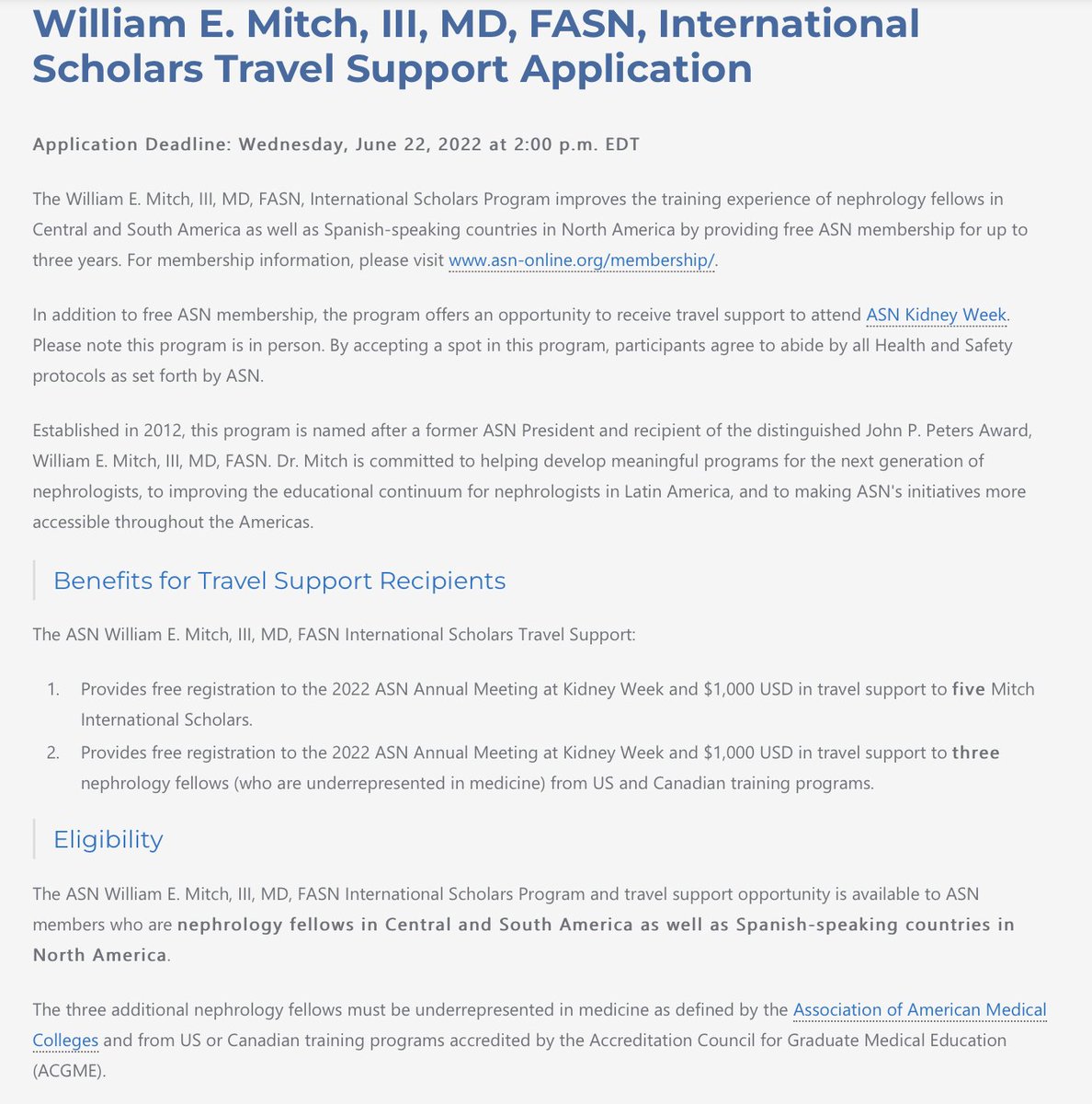 Neph_SIM's tweet photo. 🚨 Trainees 🚨

#KidneyWk travel grants: Due 6/22

https://t.co/LSVxdSas8P

Students/residents: #Kidney 🌟
Fellows: Campbell Grant 
Fellows: Mitch Scholars (Central/South Am + Spanish-speaking North Am) &amp; URIM (🇺🇸🇨🇦)
All Trainees: Advances in Research Conference

#Nephrology https://t.co/u9Z0C2kmQ3