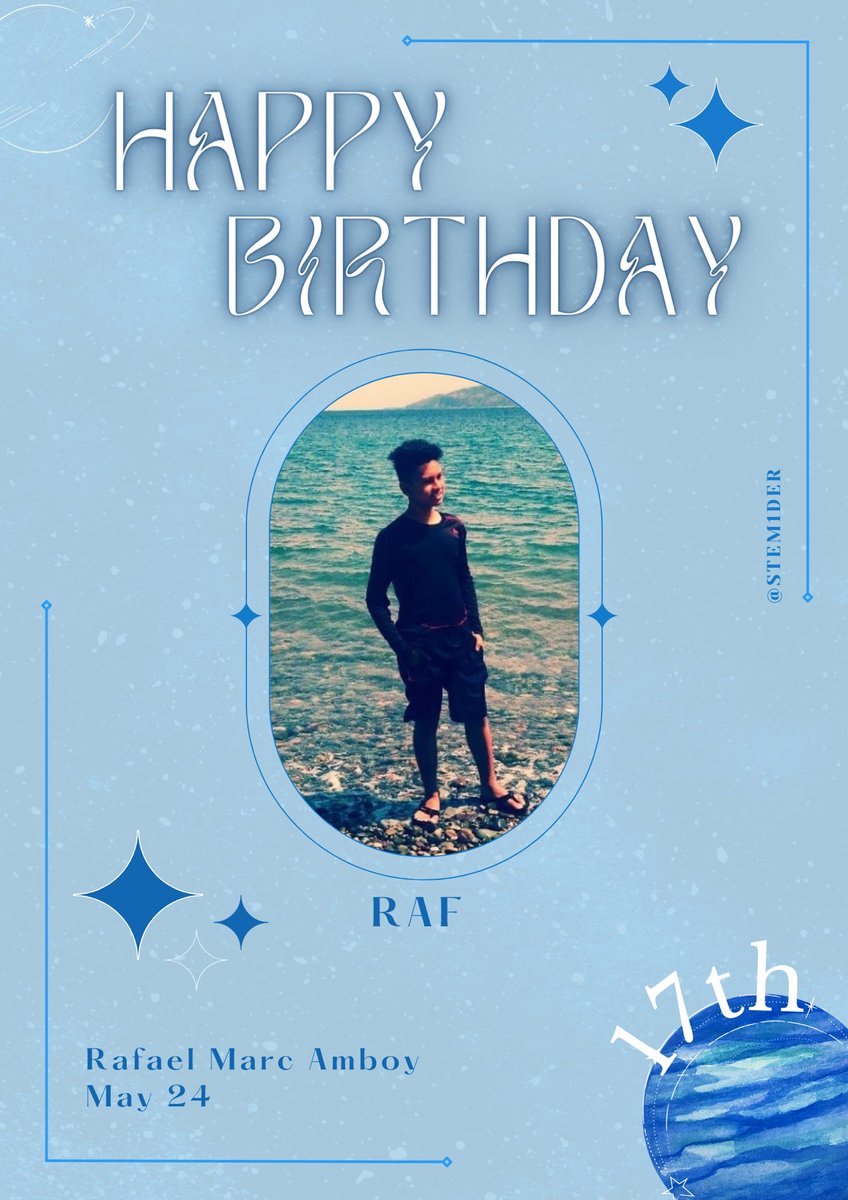 stem1der's tweet photo. Happy 17th Raf!! STEM-1 greets you a happy birthday and wishes you good health!! 🎂🥳 We hope you enjoy your day, especially because patapos na classes !! 🎉🙌

🤍,
stem1derers https://t.co/BdaTlVrPgE