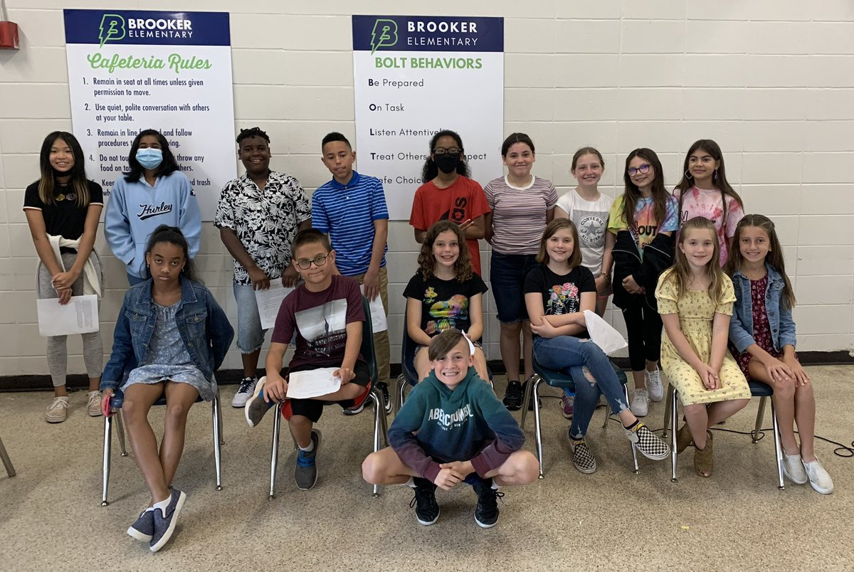 Today was the annual 5th grade speech contest and we were treated with some amazing speeches. Congratulations to our winners and all the speakers! #BrookerBolts