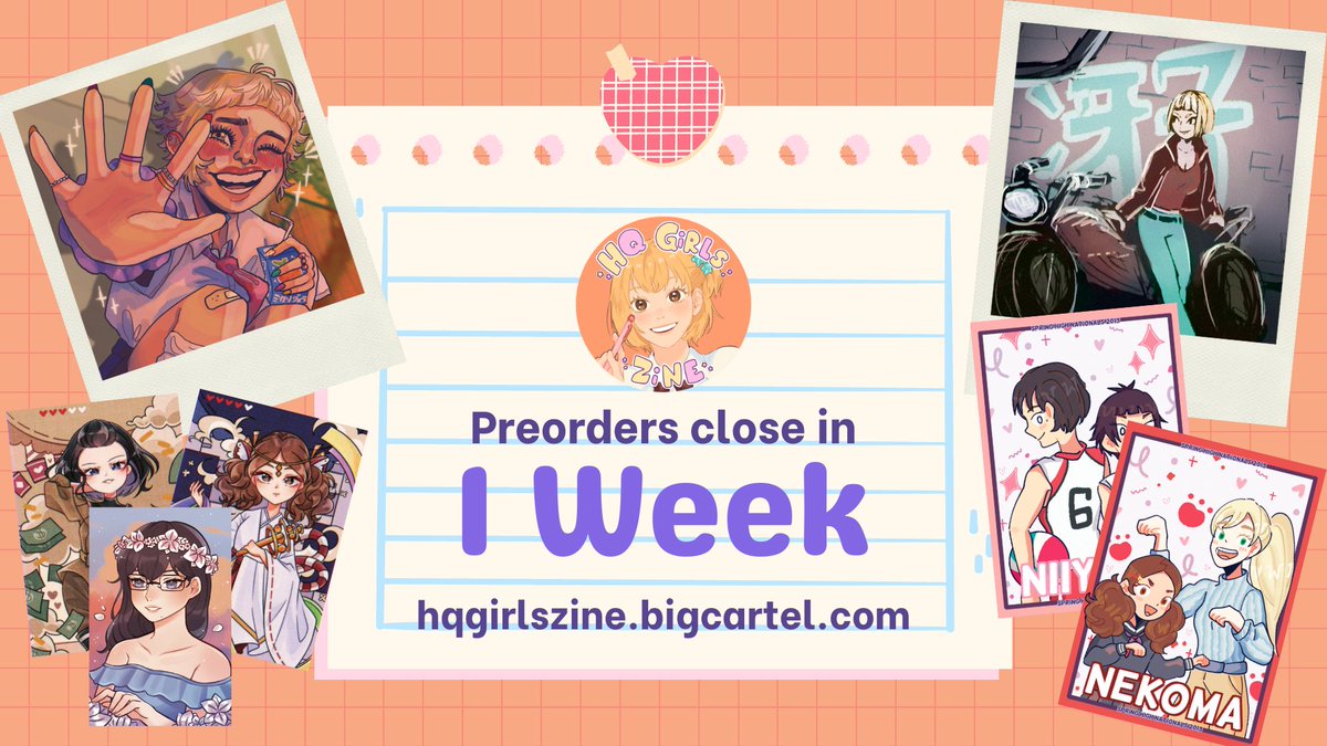 haikyugirlszine's tweet photo. ✨PREORDERS CLOSE IN 1 WEEK✨

Can you believe it? Time flies! Preorders close in 1 Week 🤯. Don’t miss your chance to grab our wonderful merch items while you can and order now! 

Preorders end on May 30th
🛒Shop:https://t.co/SRYZnHw2Ve https://t.co/rrmOu9K1uo