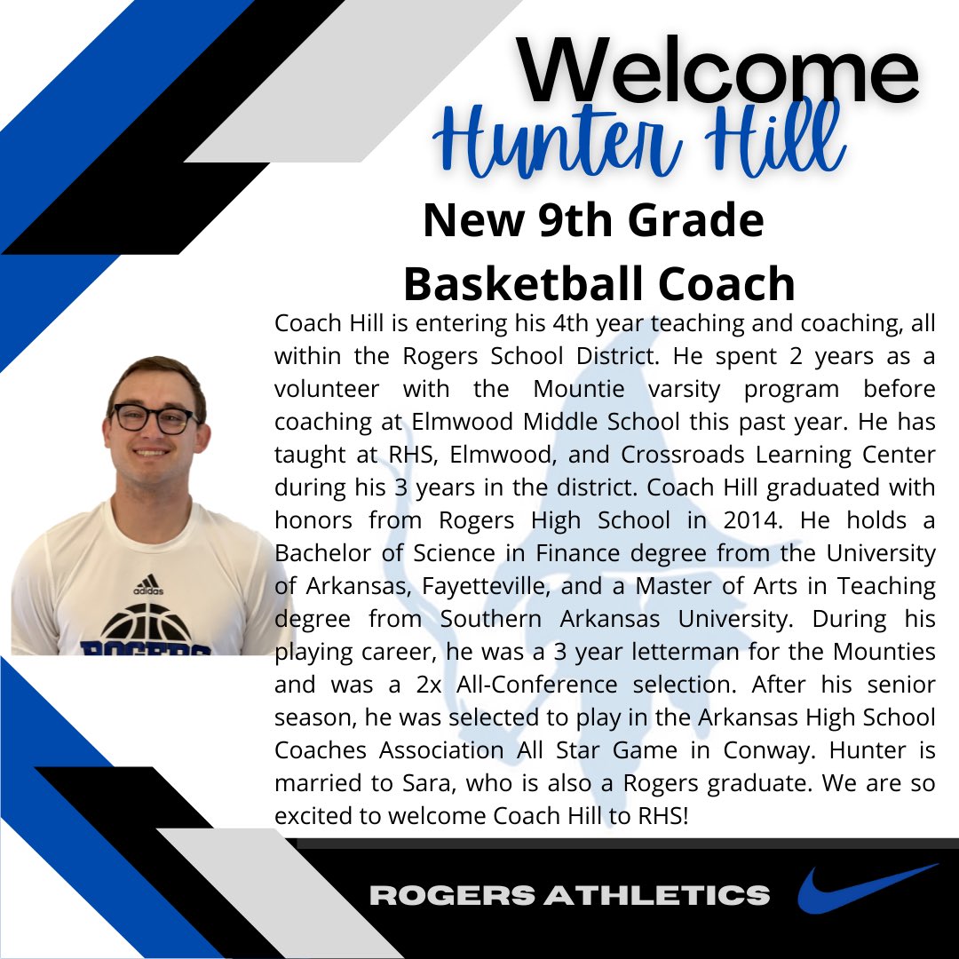 rhs_21's tweet photo. Welcome our new 9th Grade Boy’s Basketball Coach, Hunter Hill @RPS_Athletics @RHS_Mounties “Go Mounties” https://t.co/aHNDfeHebk
