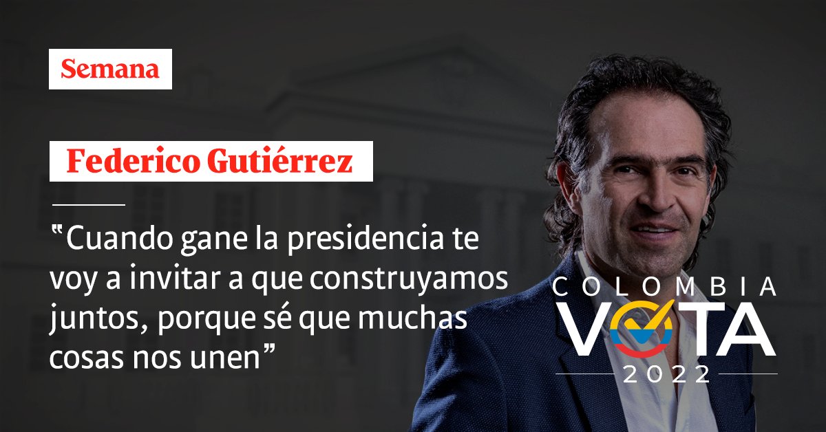 RevistaSemana's tweet photo. #ElDebateDefinitivo | El candidato @FicoGutierrez deja atrás los ataques en su contra por parte de @sergio_fajardo y lo invita a trabajar por el país. #DebateElTiempoSemana 

Vea más: https://t.co/UbbCksHcIU https://t.co/jM2VbMPDpm