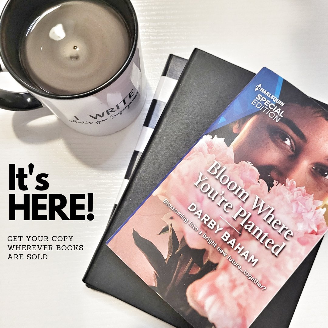 Agh!! Today's the day!! 🌸BLOOM WHERE YOU'RE PLANTED🌸 is available wherever you fancy purchasing your fave books.

If you have it already, pls post a photo of you with it &amp; tag me so I can see💗. If you need to buy it still, click here: darbybaham.com/books <a href="/HarlequinBooks/">Harlequin Books</a>