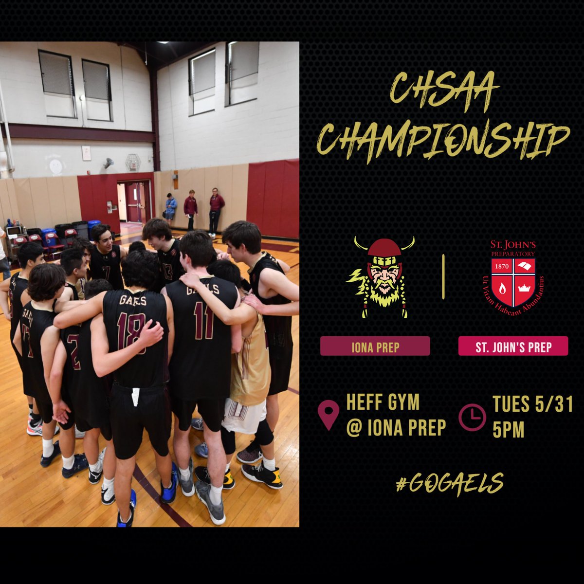 After the second semifinal tonight, the opponent and date for our final is set. We take on <a href="/SJPBoysVball/">SJP Boy’s Volleyball</a> next Tuesday 5/31 at home for another CHSAA city title. <a href="/IonaPrepSports/">Iona Prep Athletics</a> <a href="/CHSAAVolleyNYC/">CHSAA Boys Volleyball</a> <a href="/CHSAA_NYC/">CHSAA</a> <a href="/FirstPointVB/">FirstPointVolleyball</a> <a href="/gregthompson27/">Greg Thompson</a> <a href="/PeteRuf12/">Pete Ruf</a> <a href="/lohudsports/">lohud sports</a> @lohudinsider