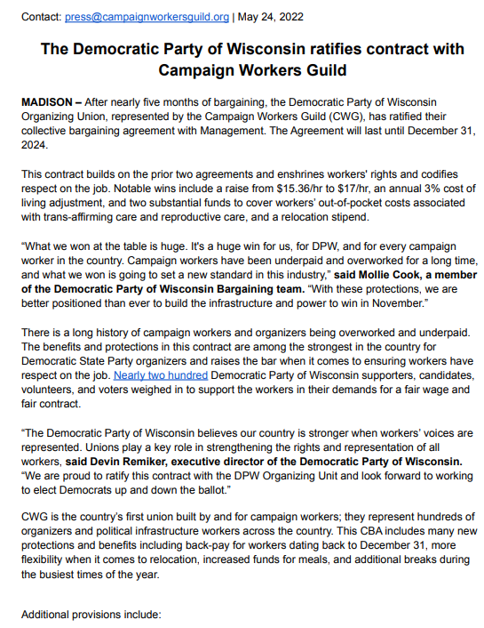 WisDems Organizing Union tweet media