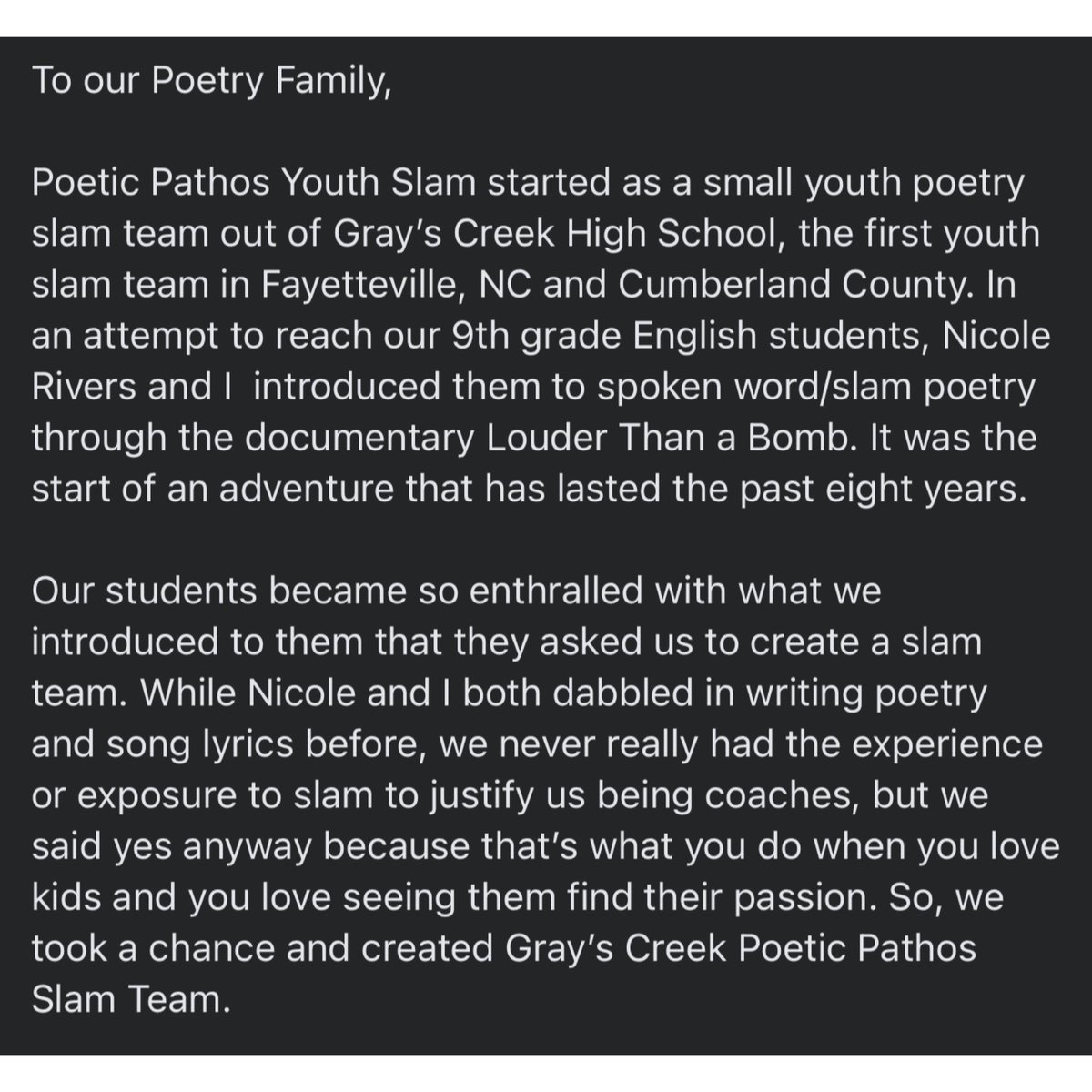 PoeticPathos's tweet photo. Long post from our Director. https://t.co/4UtDLQpIAW