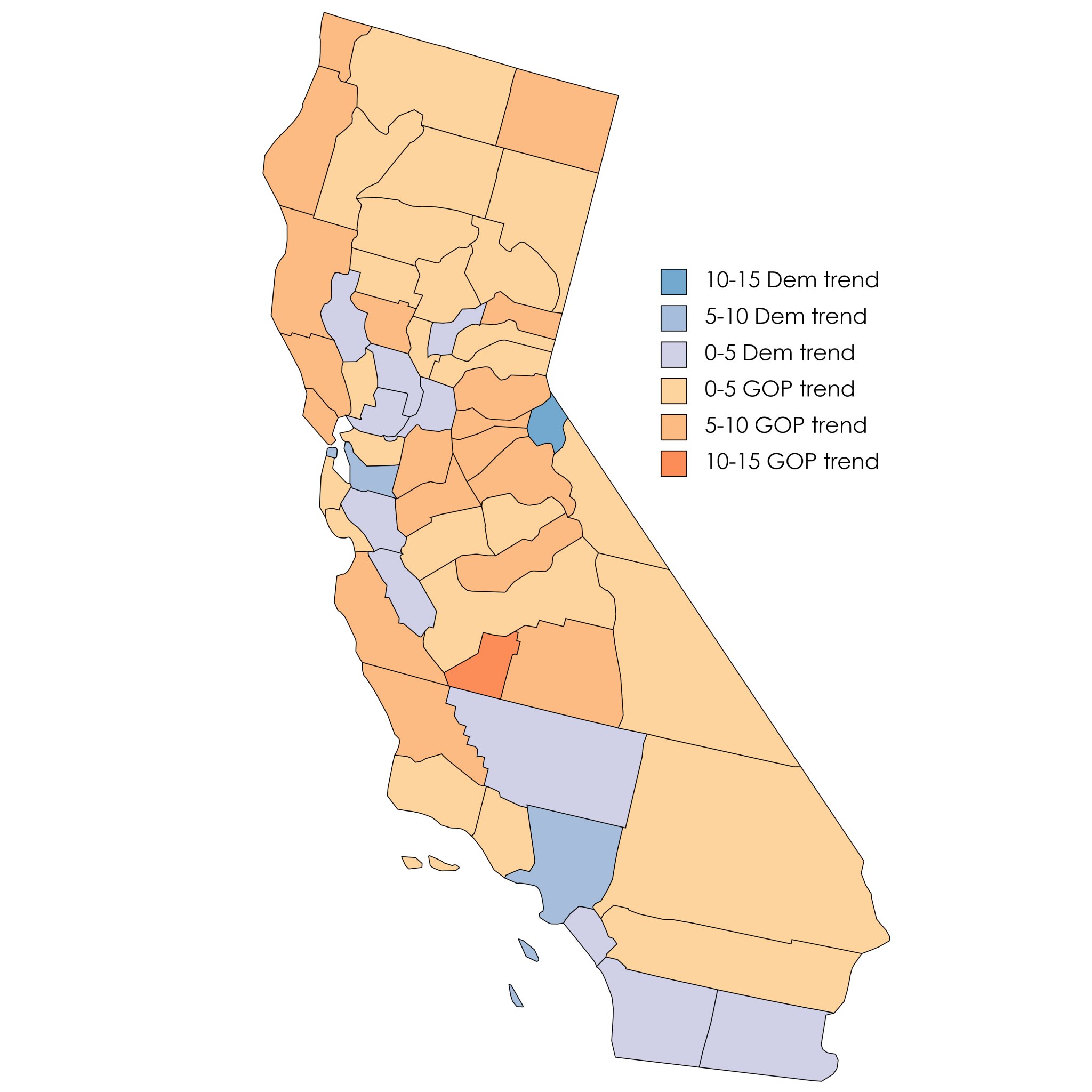 PVI Guy على تويتر: "The Golden State trended 2 points towards the