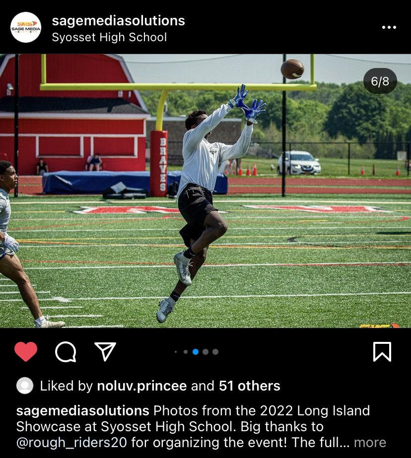 ShaqJohnson14's tweet photo. Me and my teammates representing Long Beach at the Nassau County showcase. I had a great time being mentored by the coaches and meeting some college coaches making it a fun experience. I will be at some of the prospect camps this summer🏈💯 https://t.co/p8vPbIGIhZ