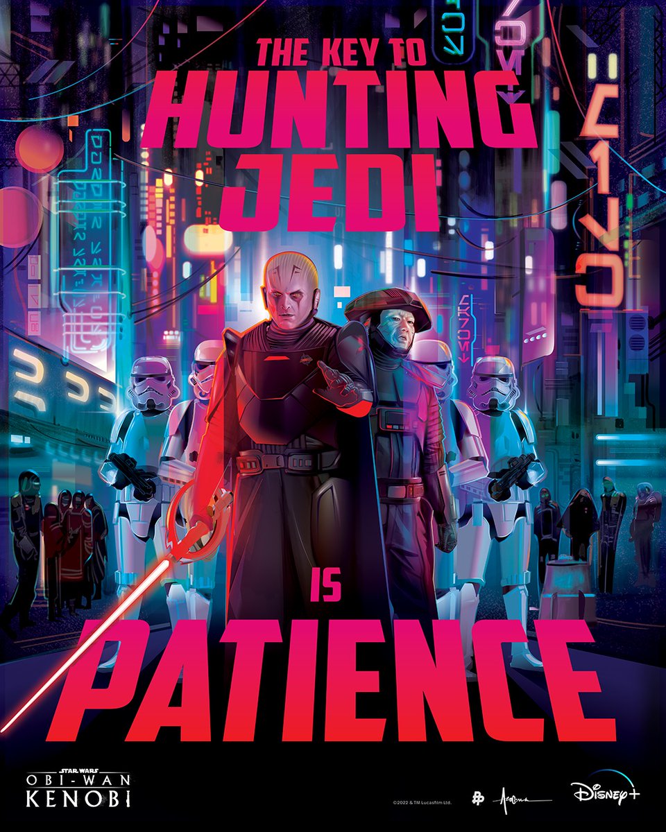 obiwankenobi's tweet photo. Patience is key. 

Start streaming the two-episode premiere of #ObiWanKenobi this Friday on @DisneyPlus. Art by @OrlandoArocena. https://t.co/pdAfNlWNXJ