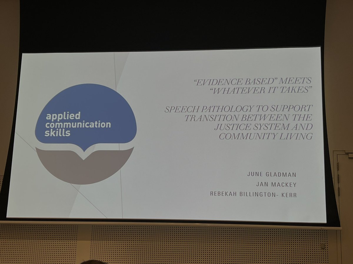 StellaM_SLP's tweet photo. @Juneglad June Gladman presenting on how SLPs can support people’s transition between the justice system and the community. A great, practical insight. @SpeechPathAus #SPAconf https://t.co/IvAIqS39zt
