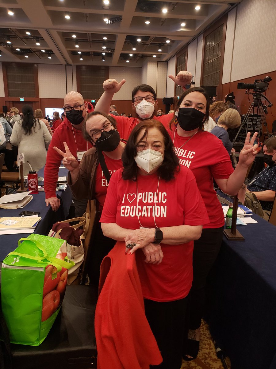 #ARA2022 @eddistrictdr <a href="/albertateachers/">Alberta Teachers' Association</a> <a href="/stalbertlocal73/">St Albert Local 73</a> All in red #redfored Saint Albert Folks wrapped up their ARA this afternoon. Drive home safe everyone!