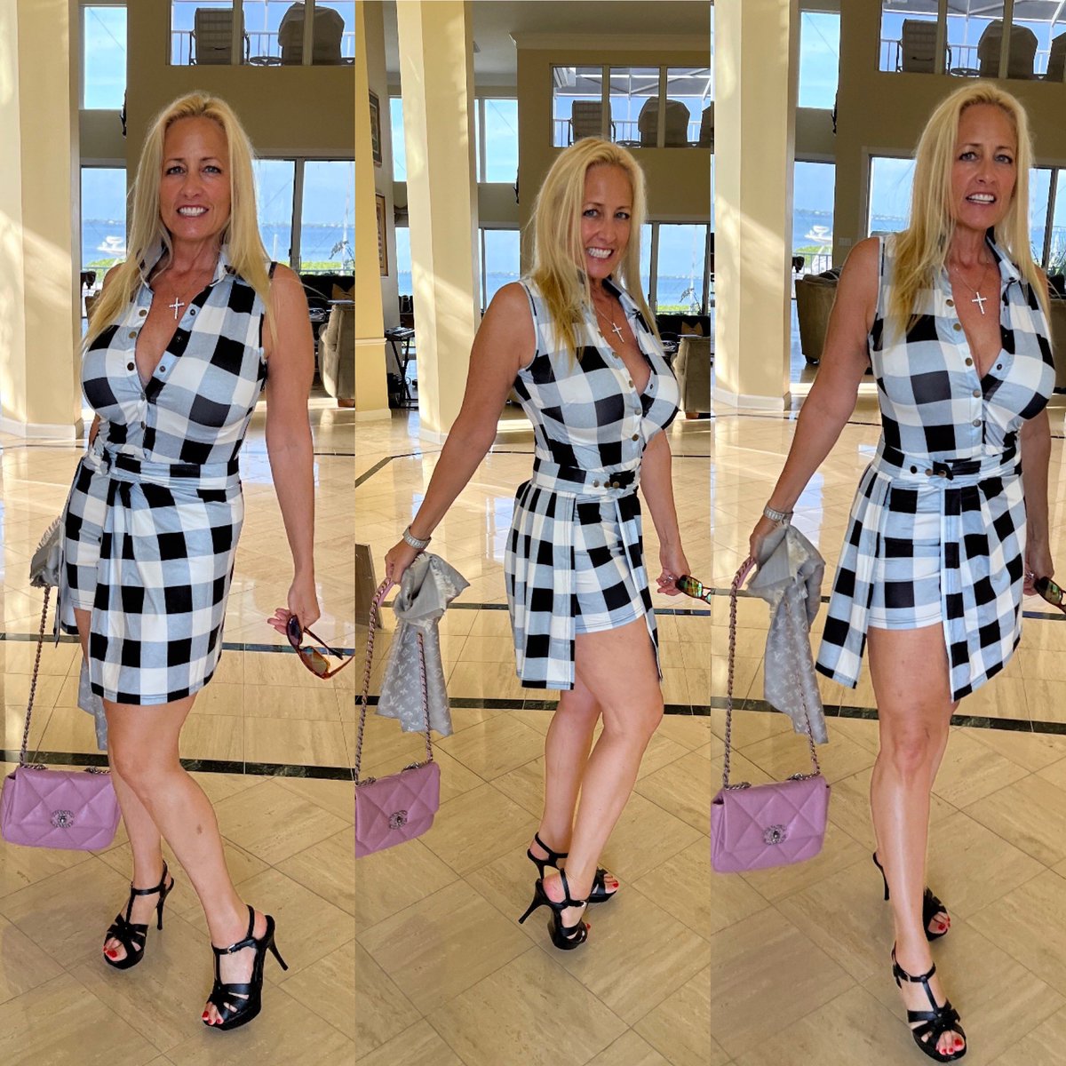 LorraineZiff's tweet photo. Trying to “check” many of the boxes with this look tonight 🤣😂😁 #lorraineziff #dearlorraine #smile #check #dress #casual #happy #happiness #cute @Larryziff1 @jayzond #checktheboxes https://t.co/n7WC8FPog2 https://t.co/taS6sF56at