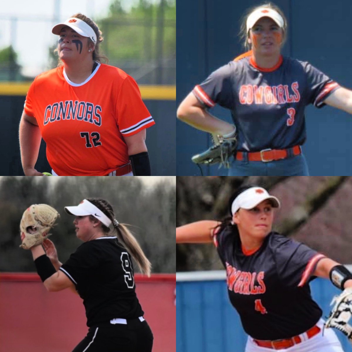 ConnorsSoftbal1's tweet photo. Congratulations to four Cowgirls on their selection to the 
Region II All-Tournament Team. 
We’re proud of you! #CAD https://t.co/WVfz7YM02S