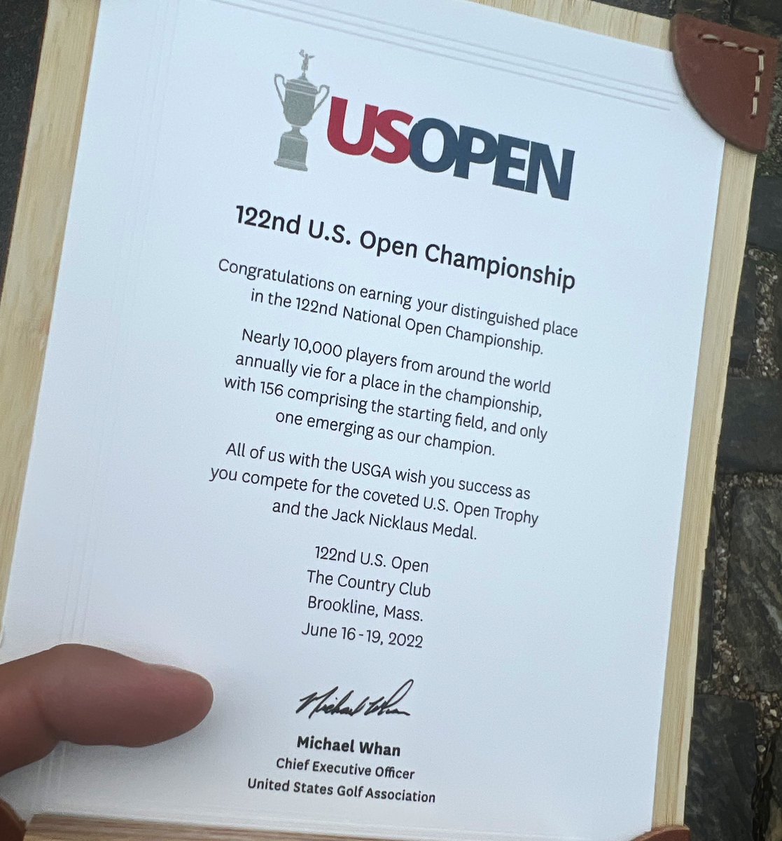 This one means a little bit more… not often a major championship is played in New England, so to qualify for this one in Massachusetts - where I’m from and where a lot of my family still lives … this is special. @usopengolf here we come!