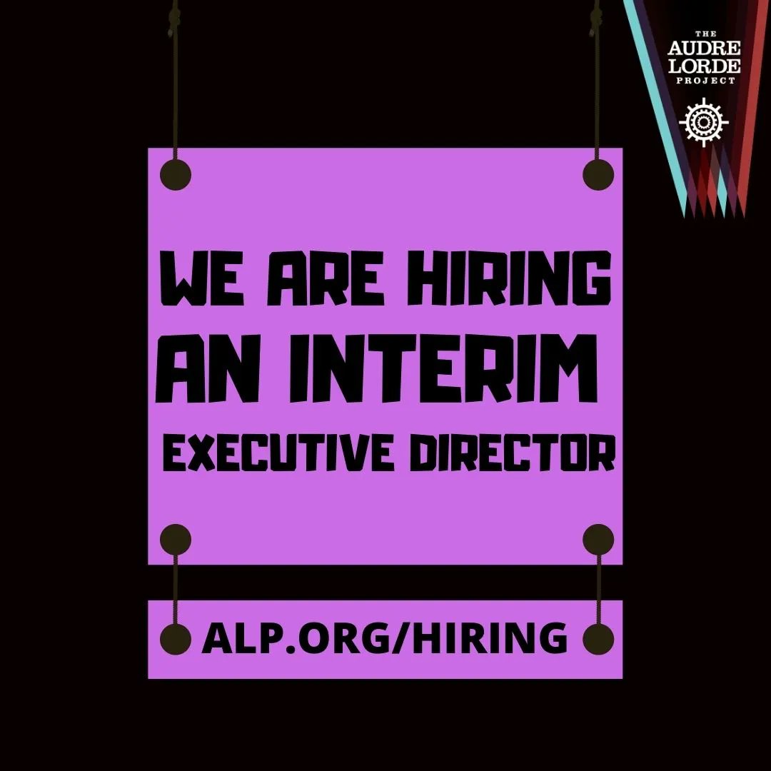 audrelorde's tweet photo. We are #hiring an #InterimExecutiveDirector. Please check out https://t.co/wFnqg1yvY9 for further details and share widely! #QTBIPOC #QTPOC #LGBTQ #LGBT #LGBTQIA https://t.co/vdALTFlG48