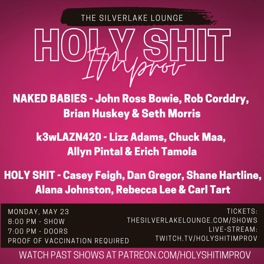 DSPStudioLA's tweet photo. We are live with @HolyShitImprov -- but tonight's show starts at 8PM! Check out the replay then an amazing show!!! https://t.co/Xn8ZHqJrJZ https://t.co/EhG0D2tmto