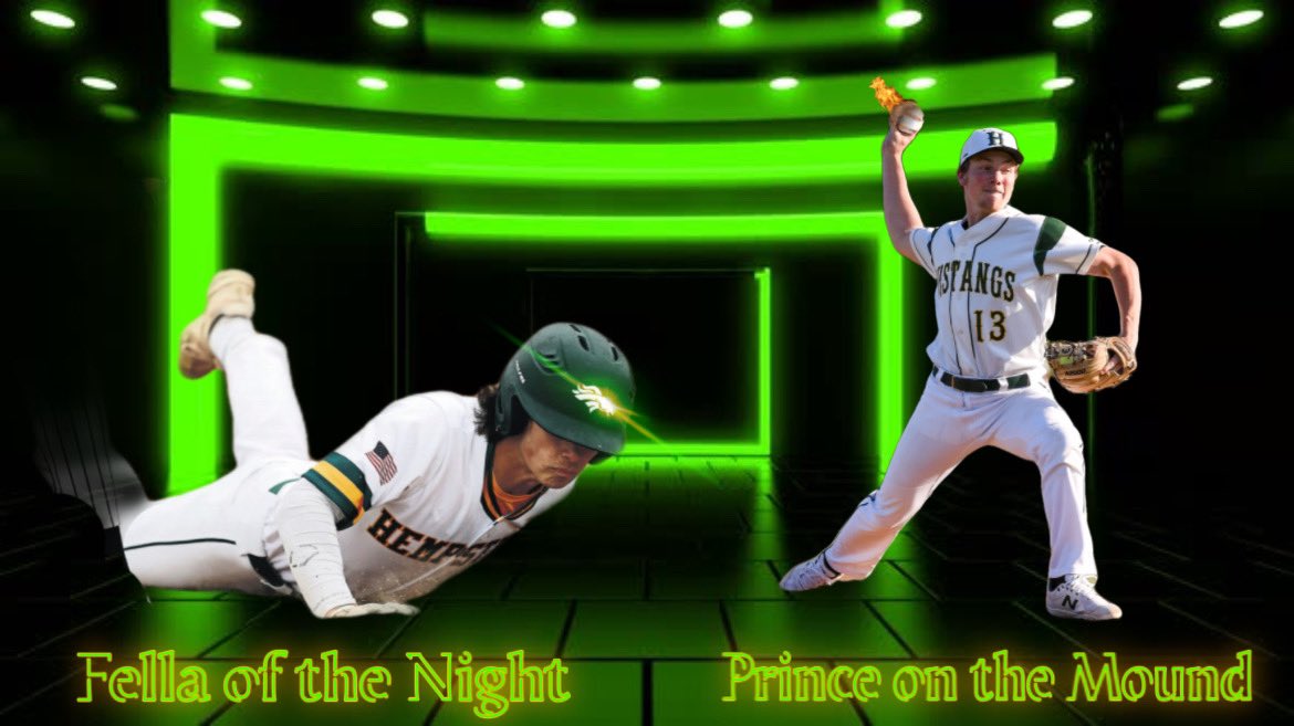 CoachWernimont's tweet photo. Prince and Fella (5/23)
@ColeSwartz7 stayed hot tonight going 2/3, tallying 2 RBIs, drawing a walk, and scoring a run.
While @JonMueh15 pitched 4.1 innings sitting down 4, and only allowing 7 hits which produced just 1 run.
@GoStangs keep the rhythm going as they improve to 4-2. https://t.co/Yde69QFI5U