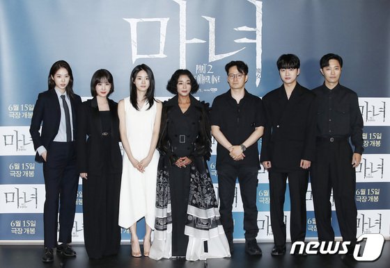 The main casts of #TheWitch2 #ShinShiAh #ParkEunBin #SoEunSoo #JinGoo #SungYoobin & #JoMinSoo at the press conference today!