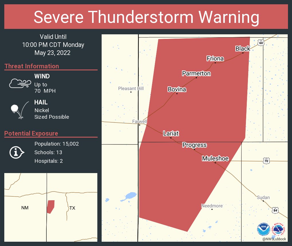 NWS Lubbock on Twitter "Severe Thunderstorm Warning including Muleshoe