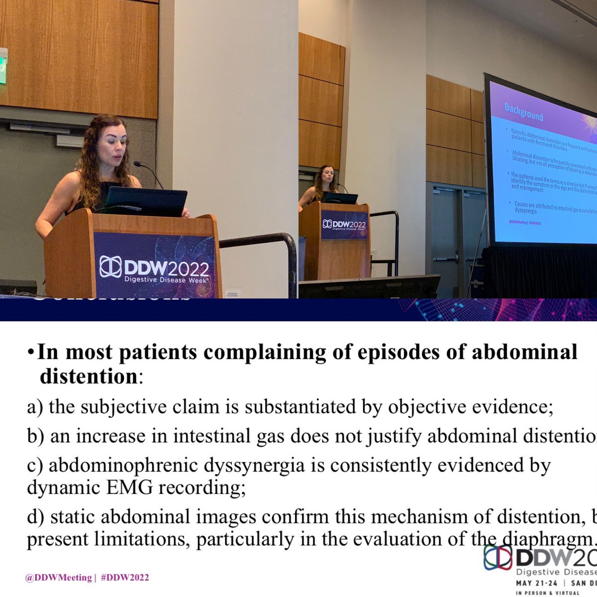 DraBarba's tweet photo. An increase in intestinal gas is associated with bloating but the sensation trigger the distention secondary to APD #DDW2022, @john_damianosMD @DrAlexaGastro , @gasclinicbcn @hospitalclinic https://t.co/qaYjL6zWwz