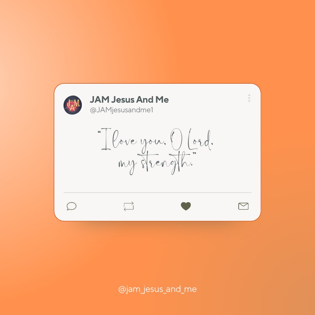 JAMJesusAndMe1's tweet photo. “I love you, O Lord, my strength.”
Psalm 18:1 ESV
https://t.co/TifnPYKpFT https://t.co/DaMEsdBry3