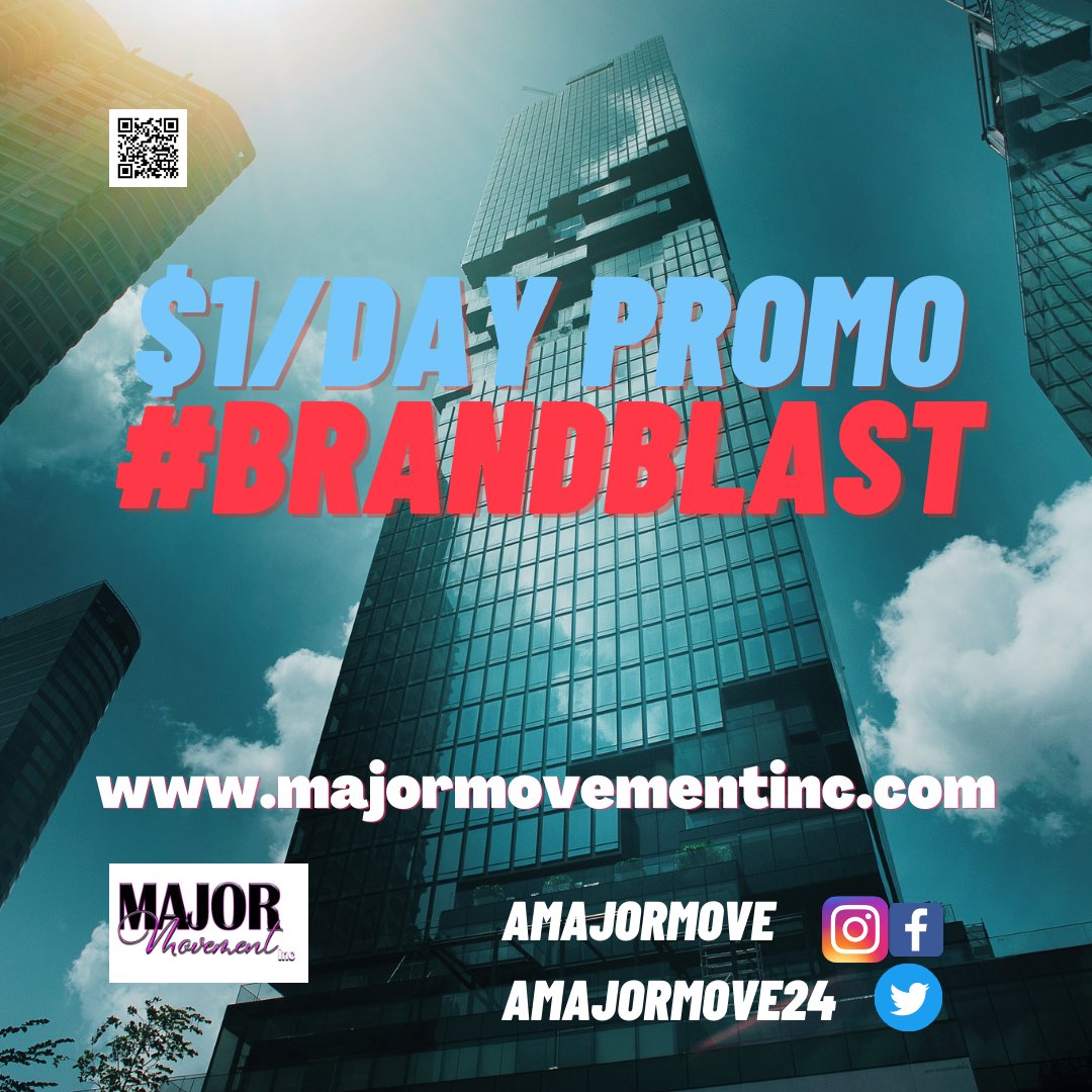 amajormove24's tweet photo. Catch our #dollaraday #brandblast marketing... taking your small biz UP ⬆️ for a #majormovement 💣
🏆📊 https://t.co/UkdtcdMJhq
#mmi #promo #bigbizchecklist #majormovementinc #marketing #Entrepreneurship #smallbusiness https://t.co/k6BOLYXWAd
