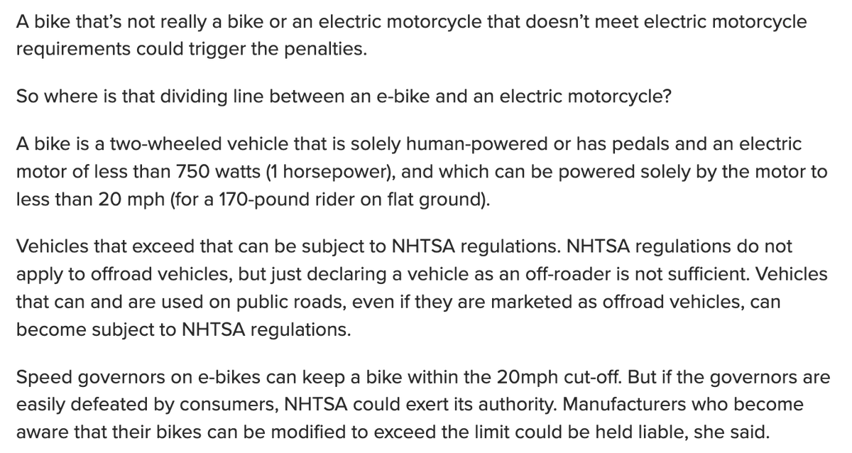 eBikeChick's tweet photo. This might not be a popular opinion, but I'm all for regulation and enforcement of this. Bicycles should be bicycles. Motorcycles should be motorcycles. The EU agrees. The more the lines blur, the more pedestrians and riders are in danger. (1/8)

https://t.co/tw6lAUezNm https://t.co/WqN5jPBL2z