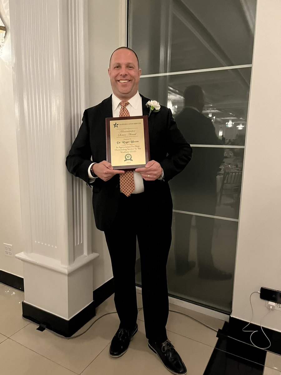 A well deserved honor for <a href="/RogerBloomEdD/">Roger Bloom, Ed.D.</a> !Congratulations on receiving the Administrator Service Award from SCOPE Education Services for outstanding service to the Westbury UFSD. We are so proud of you and all your hard work! We love you!