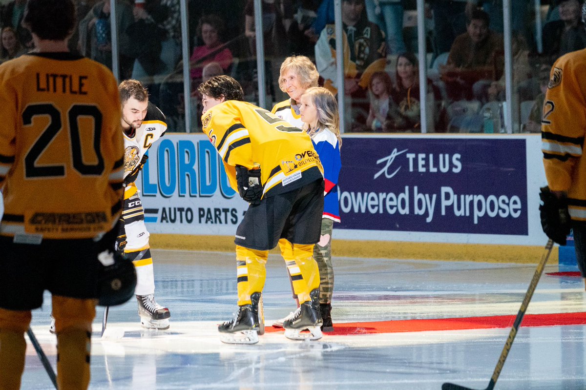 Tonight we honoured one of Estevan‘s longest standing billet moms, Melodye Pierson. Melodye and her late husband, Bert, opened their doors to Bruins players for the first time in 1979 and since then, it hasn’t been unusual for 2 to 4 Bruins (1/3)