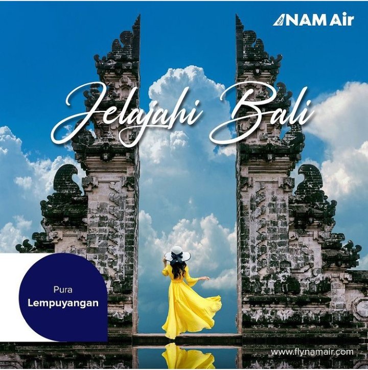 Jelajahi indahnya Pulau Dewata bersama dengan yang tercinta. 
Terbang dengan NAM Air untuk pengalaman yang #NAMbahSeru 

Pesan tiketnya sekarang di flynamair.com 

#FlyNAMAir #NAMAir