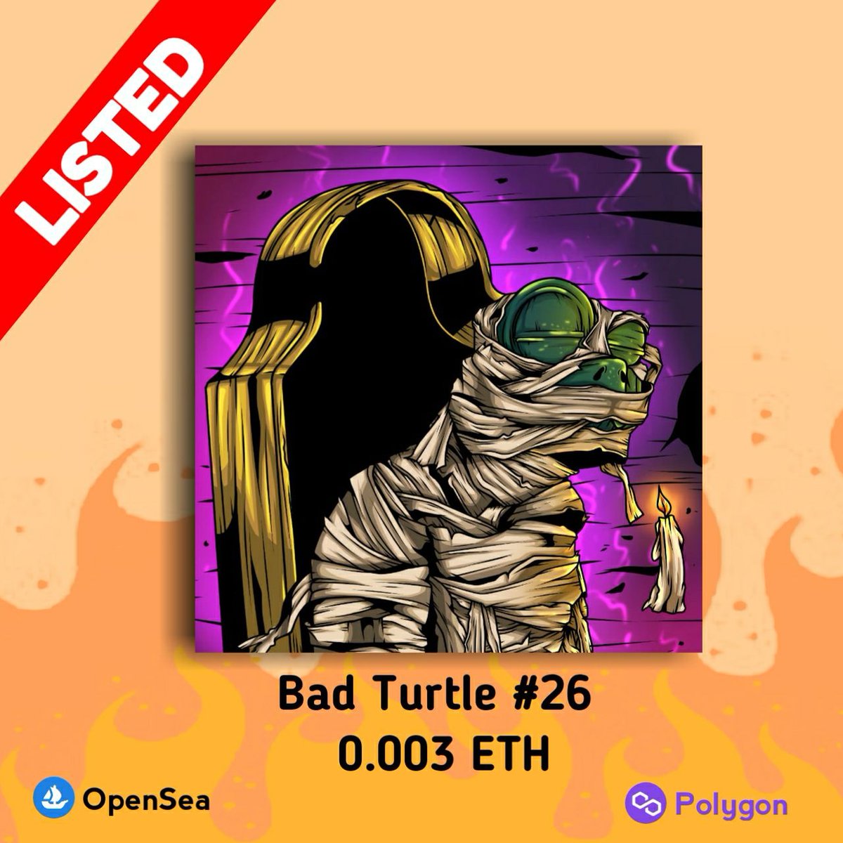 BadTurtleNFT's tweet photo. Hello guys
Just dropped a badturtle new nft
(Mummy)
Check it out
Link:https://t.co/ZB2fdeEiUB
Instagram:BadTurtle_NFT
#NFTs #NFTGiveaways  #NFTCollection #NFTProjects #NFTartist #NFTGiveaway #NFTdrop #NFTs #NFTshill #NFTartists #bayc #opensea #polygon https://t.co/DqIXGW3FtA https://t.co/Jw9eT9wp6A